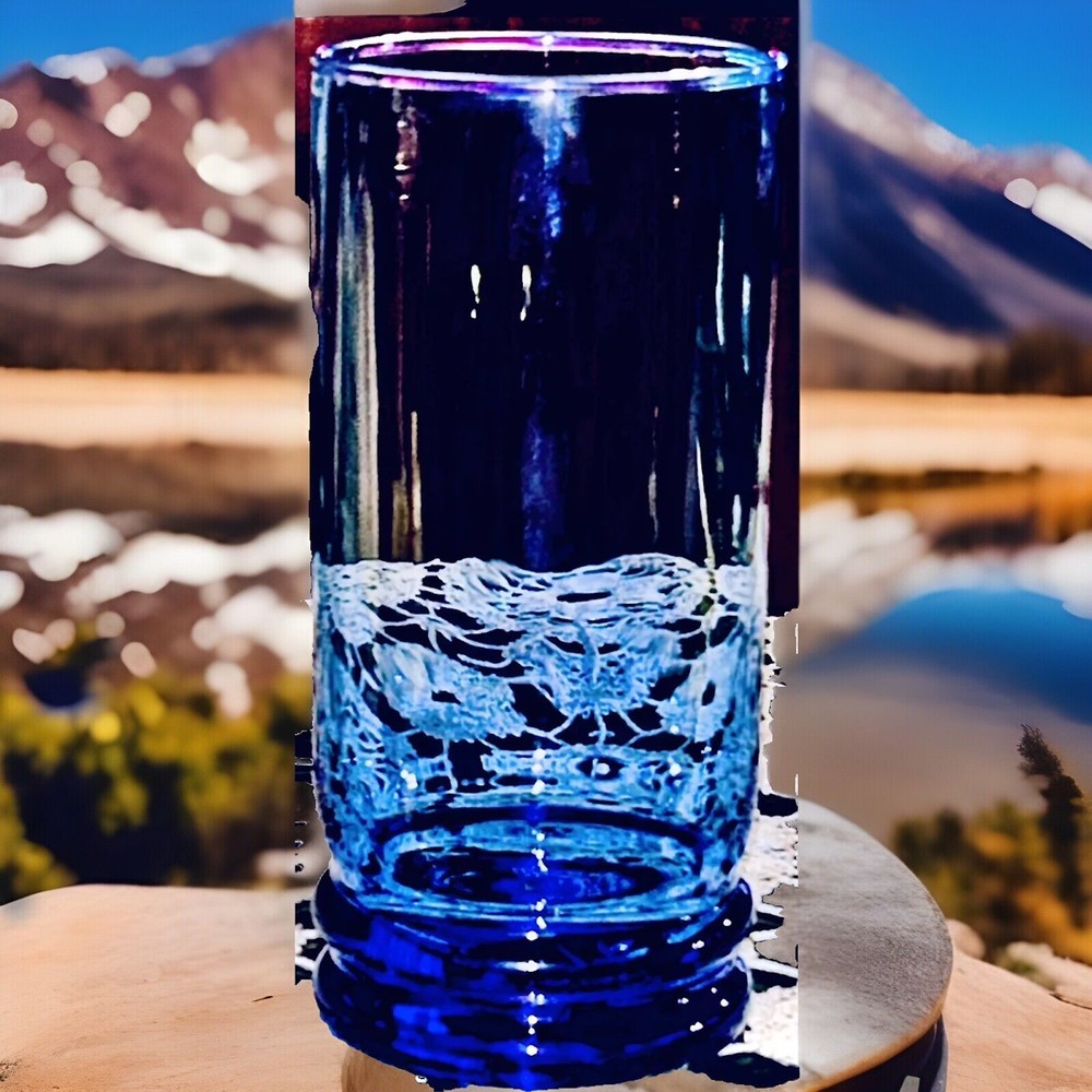 RARE CLASSIC LIBBEY BANGLES Cobalt Blue Highball Granny Core Tumbler Glass