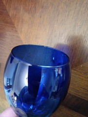 Set of (11 + 1) Pier 1 Solid Cobalt Blue Wine Glasses 12oz 8″ ~Read~