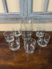 Vintage Princess House ~ Cocktail Martini Set #407 Mixer 6 Glasses & Stirrer