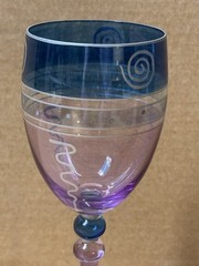 Pier 1 Imports Romanian Harlequin Festive Wine Glass Goblet