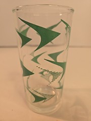 Vintage Unmarked MCM Atomic Boomerang Highball Glasses Tumblers, Barware