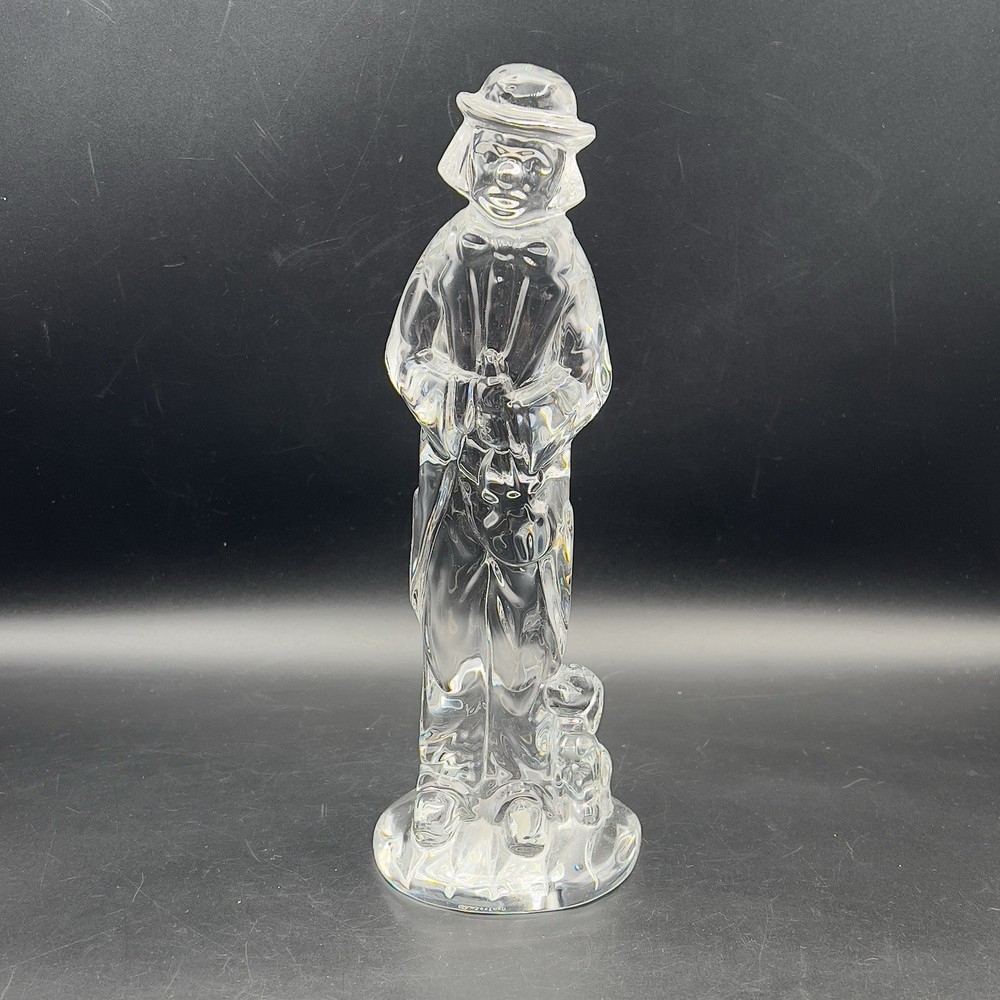 Waterford Crystal Clown Musician with Best Friends Puppy Dog Violin Figurine 9”