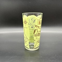 Vintage Kentucky State Souvenir Glass Tumbler Map Green Gold Mid Century Barware