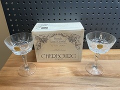 Vtg W.M. Dalton 24% French Lead Crystal Unit No.3 2 Champagne/SherbetMade France