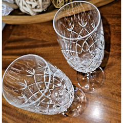 Set Of 2 Scott Swiesel Germany Wessex Crystal Champagne Glasses 8 1/2 Inches