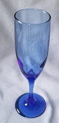 CRISTAL D’ARQUES-DURAND CRA31 COBALT BLUE 8 1/8-inch FLUTED CHAMPAGNE EXCELLENT