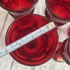 5 Fostoria ARGUS Ruby Red Water Goblets, 6 1/2″ Excellent Condition
