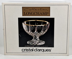 Cristal D’Arques Longchamp Glasses Gold Rimmed 4 1/4″ Tall New Old Stock