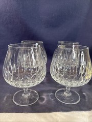 Mikasa Arctic Lights Crystal Brandy Snifters 5.75″ Cognac Glasses Set Of 4