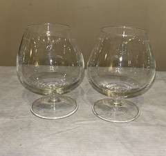 Lot of 2 Vintage Remy Martin Cognac 4” Whiskey Glasses Embossed