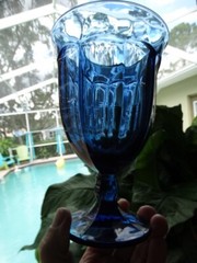 Viking Medium Blue Glass Arlington Colonial 6 7/8th» Iced Tea Excel Used Cond.