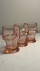 Vintage Dalzell Viking Arlington Pink Flat Tumblers set of 3