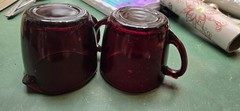 Vintage Anchor Hocking Royal Ruby Red Glass Cream & Sugar Set
