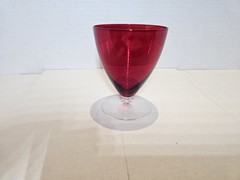 Set of 4 Vintage Morgantown Glass Radiant Ruby Spanish Red Footed Tumblers 4.75″