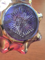 Super Scarce Electric Blue Imperial Carnival Glass Heavy Grape Bowl BUY IT!!