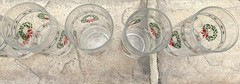 Vintage 8 Holiday Victorian Christmas Drinking Glasses 16 oz Indiana Glass