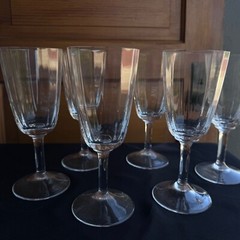 Vintage Dansk Designs FRANCE Optic Panel Crystal Water Glasses set of 6