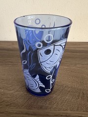 Vintage Hazel Atlas angel fish ritz blue cocktail shaker 2 Glasses 30s heavy