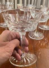Vintage Cavan Cut Base Crystal 5 1/8” Champagne Glasses Set Of 6 ( Revised +1)