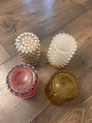 Vintage Fenton Hobnail French Flat Tumbler Mid Century Modern lot of 4