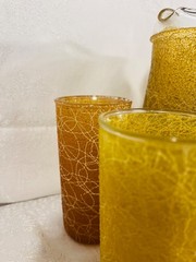 MCM ~ 1950’s Retro Vintage Spaghetti String ~ Pitcher and Tumbler Set ~ Nice!