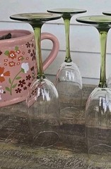 Set of 2 OLIVE GREEN By Cristal D’arques Champagne Flutes 8oz EXCELLENT COND.