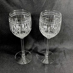 Lenox Vintage Jewel Platinum Wine Glasses Goblets Crystal 8 1/8 » 10oz Set Of 2