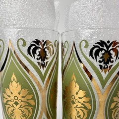 2 Irene Pasinski VTG MCM Gold & Avocado High Ball Cocktail Glasses (More Avail)