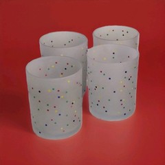 Frosted Polka Dot Tumbler Double Old Fashioned