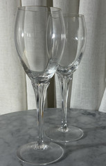 Vintage Gorham Andante Gold Trim White Wine Glasses 7 1/2″ Pair