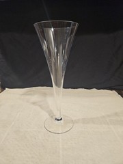 1 Tiffany & Company Clear Hollow Stem Trumpet Champagne Flute, 9 1/8″