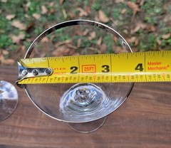 Mid Century VTG Fostoria Crystal Platinum Band Wedding Ring Water Wine Goblets 4