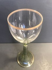 Antique Moser Style Wine Glass/Stemware/Flute Glass/Gilded/Czechoslovakia C.1900