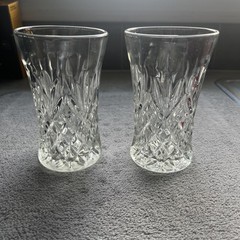 Anchor Hocking Tumblers Pineapple Diamond Fan Pattern Vintage Set Of 2 – 5” Tall
