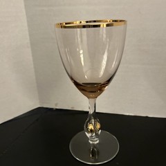 2 Josef Stanik Water Goblet Golden Ball Zuzana Czech