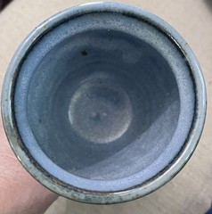 Garry Studio Art Pottery Blue Glazed Chalice Goblet Handmade Cup 7.5 Inches