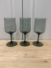Lenox Silver Mist Blue Gray Wine Glasses Set Of 3 Discontinued