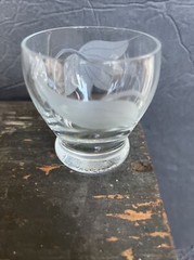 vintage etched glass cordial cocktail set of six Mid Century Barware Glasses