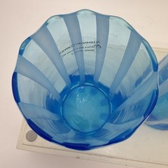 Alessandro Coppola Arte di Murano Italy Blue White Glass Tumblers Set of 2 NWT