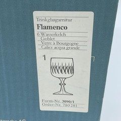 Schott-Zwiesel Flamenco Goblet German Cut Lead Crystal Set of 6 Original Box VTG
