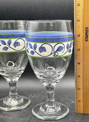 Orleans by Pfaltzgraff Discontinued Set of 2 Ice Tea Glasses Blue Vintage