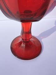 VTG Viking Arlington Ruby Red Goblet 7” Paneled Cathedral Arch Wine Water Glass