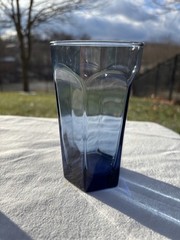 Anchor Hocking Dark Blue Courtney 10oz Flat Tumbler Very Good Used Condition