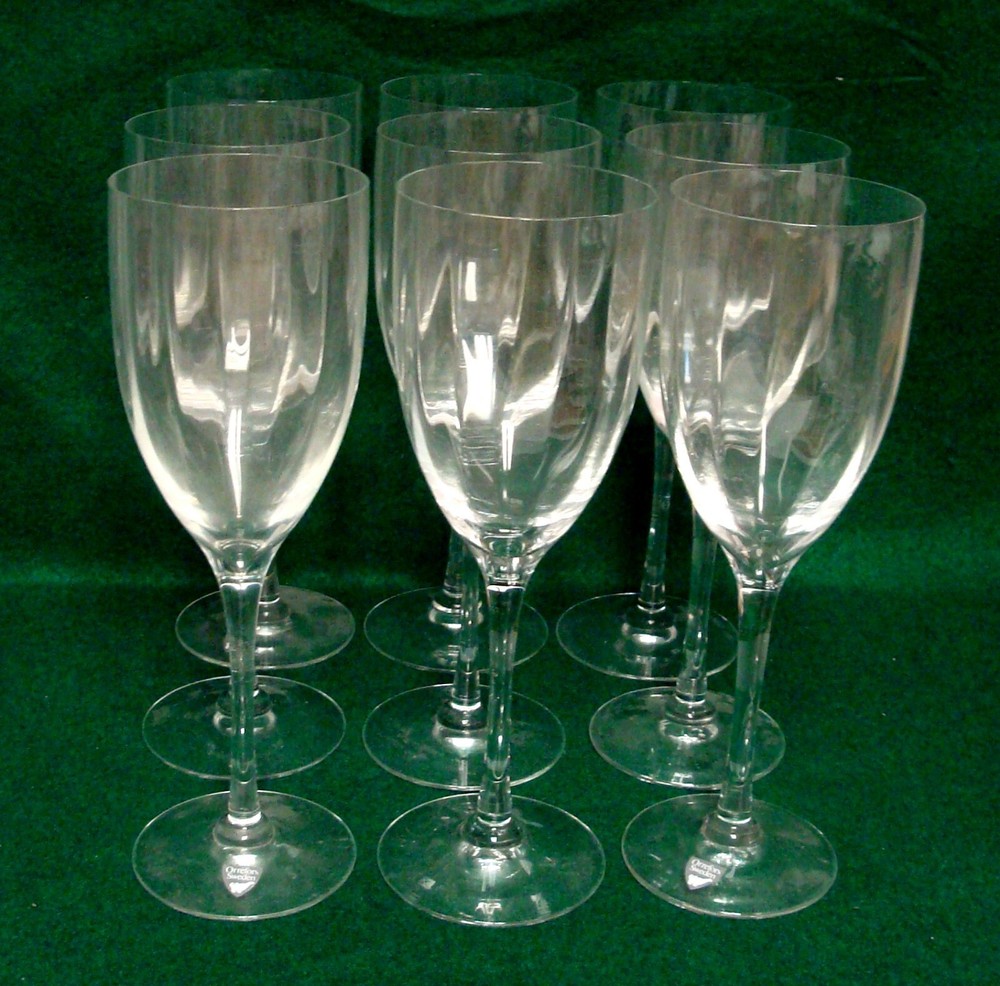 Orrefors OPTICA SYMPHONY Water Goblets SOLD IN SET OF NINE More Items Here