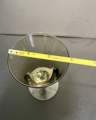 Swedish Crystal 1960s Ingrid Gulli 8 Smoky Lobed Stem Cordial Glasses, 3×4.5”