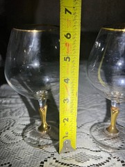 Vintage Colony Versailles Brandy Snifters~ Gold Stem & Rim~ Bohemian Crystal~ 2