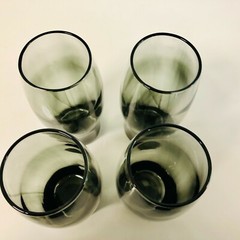 LIBBEY PERCEPTION BLACK/SMOKE SWIRL ICED TEA GLASSES 6-1/2″ – 4 TOTAL