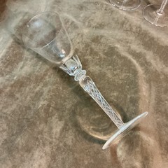 Vintage Bohemian Crystal Crystalex Air Twist Stem Lot Of 4 Glass Goblet
