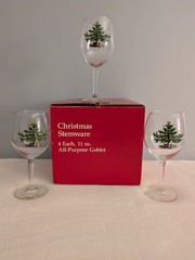 Nikko Christmas Stemware Set 3 Of Water/Wine Goblets, 11oz, All Purpose