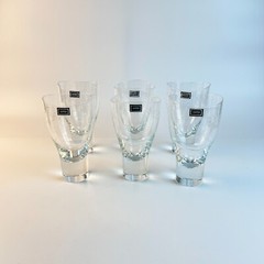 Highball Glass Motus by Nambe Contemporary Modern Blown Glass Wave Design 6″